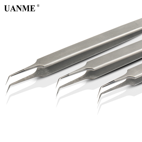 UANME Ultra Precision Tweezers Swiss Technology Stainless Steel Curved FlywireTweezers Pliers with Fine Tip Supper Sharp Needle ► Photo 1/6