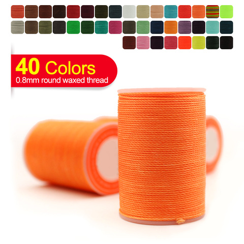 High Quality Hand Sewing Round Waxed Thread, 0.8mm Strong Polyester Thread for Leather Clothing Wallet Sofa DIY Craft New Colour ► Photo 1/6