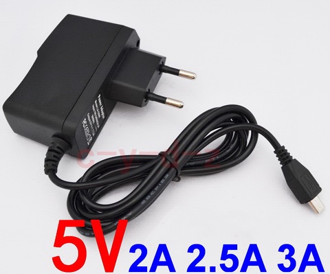 1pcs High quality 5V 2A 2.5A 3A V8 EU plug Micro USB Charger Charging Adapter Power Supply Flat Plug For Raspberry Pi ► Photo 1/1