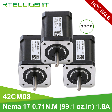 Rtelligent Name 17 Stepper motor 0.71N.M 60mm 3PCS Nema 17 Stepping motor with 30cm wire for 3D printer CNC machine ► Photo 1/5