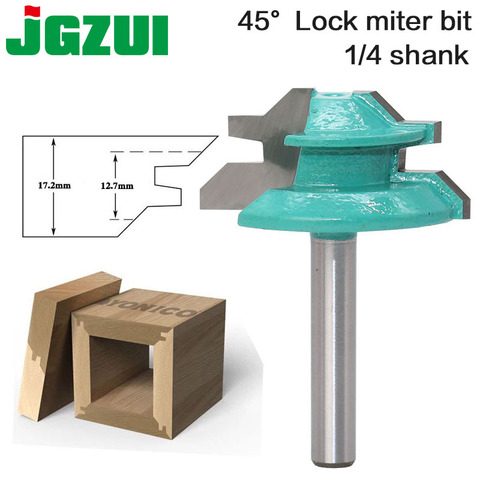 1pc Large Lock Miter Router Bit - 45 Degree - 1-3/8