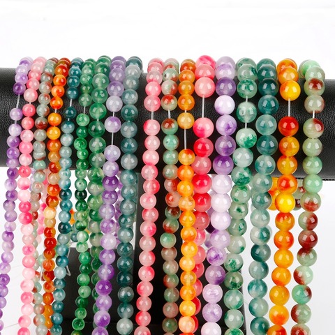6mm/8mm/10mm Natural Stone Jaded Bead Round Stone Loose Beading Beads for jewelry making Jewellery DIY Bracelet Necklace Earring ► Photo 1/6