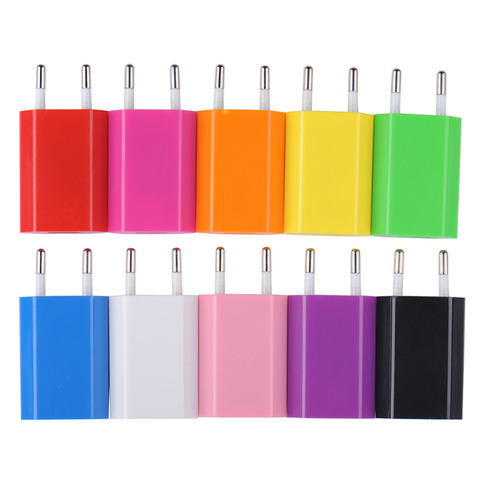 Colorful EU Plug USB phone Charger, 5V 1A AC110V-240V Micro USB Power Adapter For iPhone For Samsung Xiaomi HTC LG Huawei ► Photo 1/6