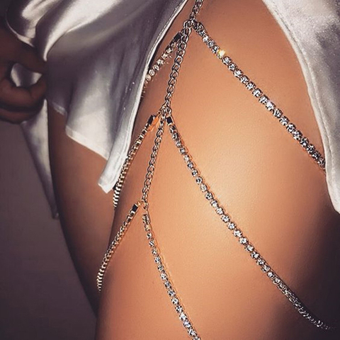 Sexy Crystal Body Chain Women  Body Chain Jewelry Belly Sexy - Gold Color  Body - Aliexpress
