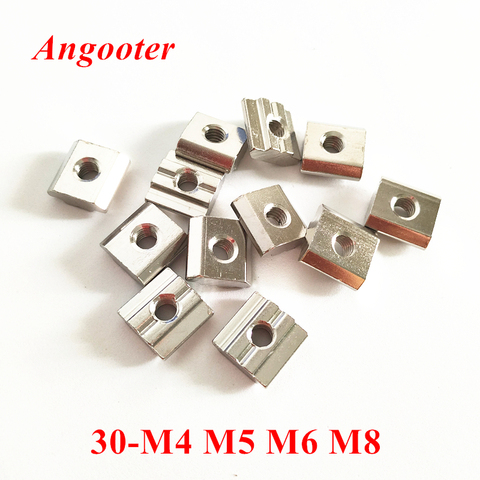 100pcs M4/ M5/ M6/ M8 T Sliding Nuts Square Slot Nut 3030 Series Aluminum Profile Accessories Groove 8 CNC part ► Photo 1/1