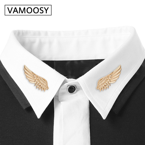 Tie clip Wing Brooches 2022 Fashion clothes jewelry Personality cufflinks Clip women's shirts Buttoned Pin Male Accessories ► Photo 1/6