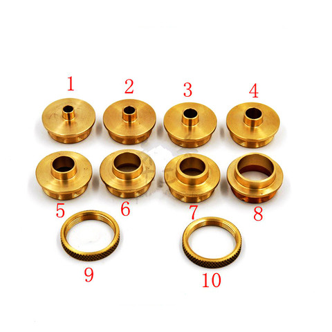 10PCS Brass Router Plate Guide Bushings + Round Base bottom Plate For Woodworking Trimming Machine Router Table Insert Plate ► Photo 1/6