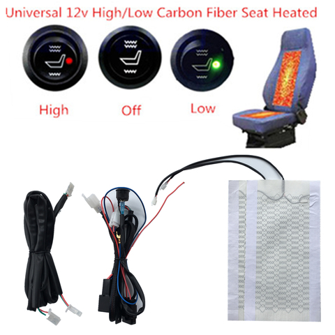 12V universal carbon fiber seat heating heater pad car heater round switch heated seat cover warm support Autumn winter ► Photo 1/6