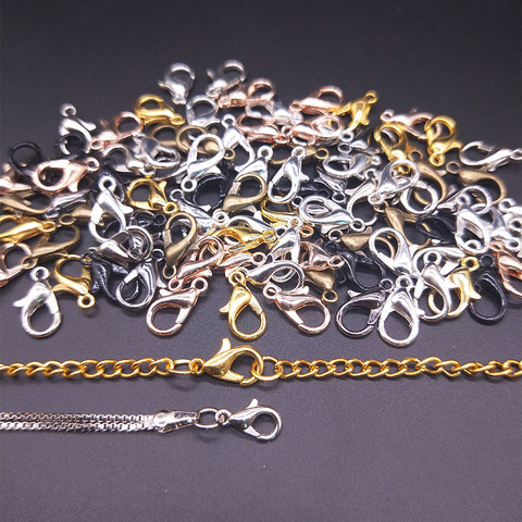 30Pcs 10x5/12x6mm Lobster Clasp Hook 100Pcs 5mm Open Circle Jump Rings DIY Necklace bracelet Buckle Jewelry Accessories ► Photo 1/6