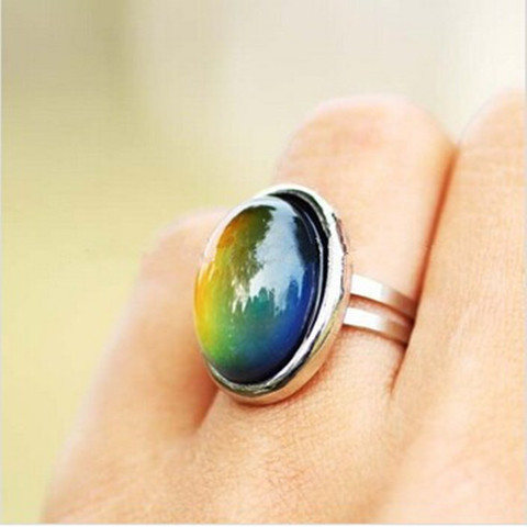 2016 Crystal Jewelry Changing Color Mood Ring Temperature Emotion Feeling RINGS MOOD Adjustable Size Gifts event party  Supplies ► Photo 1/6