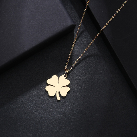 DOTIFI Stainless Steel Necklace For Women Man Lover's Clover Gold And Silver Color Pendant Necklace Engagement Jewelry ► Photo 1/6