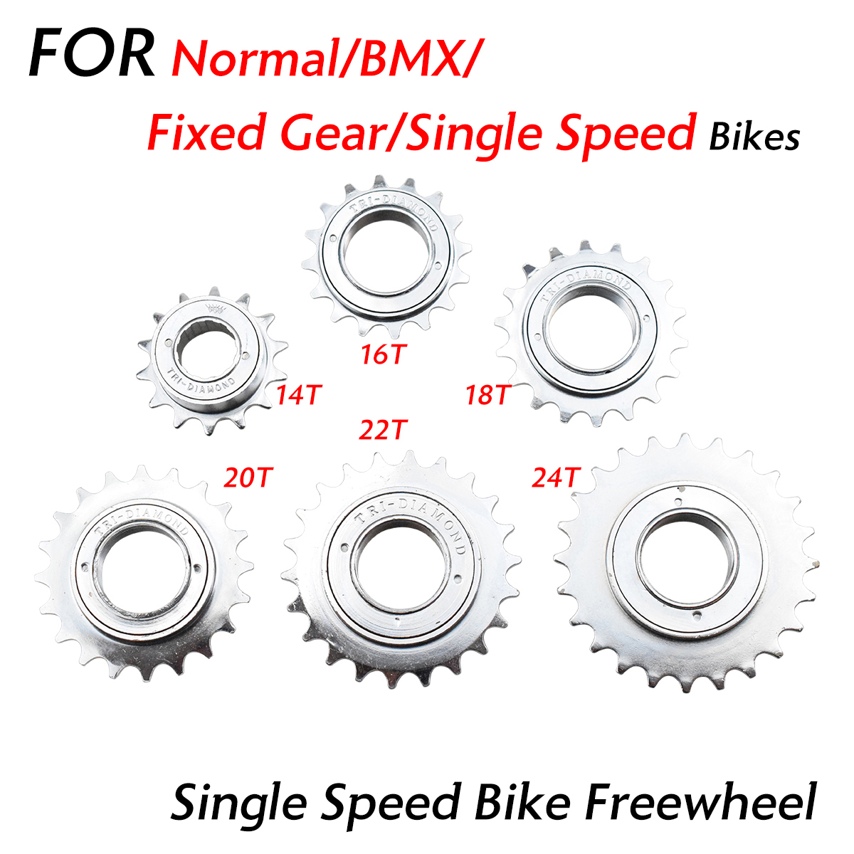 VGEBY Single Speed Freewheel 14T Single Speed Freewheel Flywheel for Mountain Road Bicycle Folding Bicycle