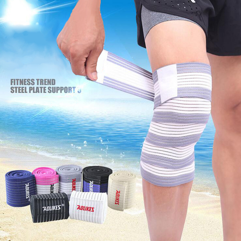 1Pc 90/120/180cm Weight Lifting Elastic Knee Bandages Leg Compression Calf Support Wrap Straps Sports Squats Training Leg Warmer ► Photo 1/6