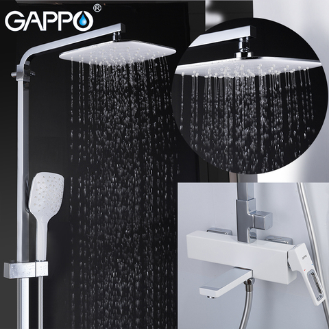 GAPPO Shower Faucets bathroom cold  hot water bathtub faucets big square overhead shower shower system waterfall mixer G2417-8 ► Photo 1/6