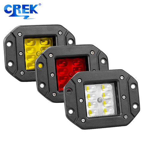 CREK 2pcs 24W 9-32V Flush Mount LED Pods Offroad LED Light Truck Rear Light For Jeep 4WD 4x4 SUV ATV Offroad LED Fog Light ► Photo 1/6