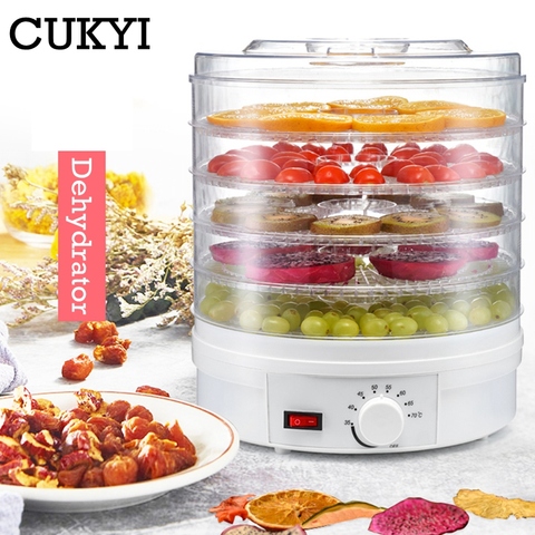 CUKYI Food Dehydrator Fruit Vegetable Herb Meat Drying Machine Snacks food Dryer with 5 trays EU/UK/US Plug 110V/220V ► Photo 1/6