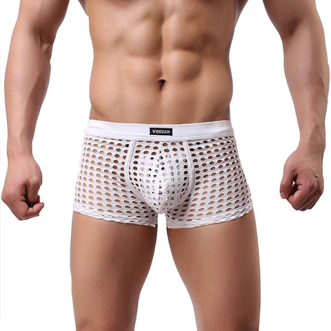 KWAN.Z male underwear sexy boxer men big mesh hollow cuecas mens underwear boxers fashion ropa interior boxer homme boxer marca ► Photo 1/1