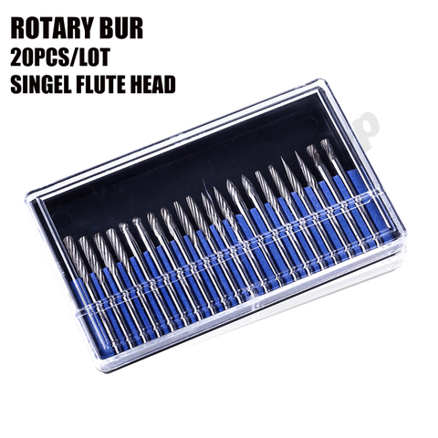 Free shipping High Quality 20pcs  singe flute head set 1/8