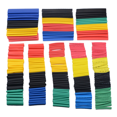 7/14/127/164/280/328pcs Assorted Polyolefin Heat Shrink Tubing Tube Cable Sleeves Wrap Wire Set 8 Size Multicolor/Black ► Photo 1/6