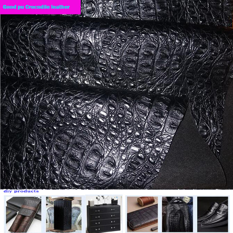 Good 69*50cm1pc Black Faux PU Leather Fabric For Car Thick Bump Crocodile Pu Leather Fabric Diy Bag Material Synthetic leather ► Photo 1/6