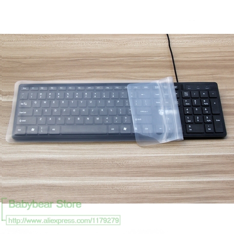 44*14cm Silicone Keyboard Protector Cover Skin for Computer Desktop Keyboards for 19'' 21.5'' 22.1'' 23'' 24'' 27'' 29'' ► Photo 1/5