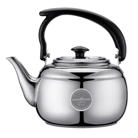 1L Stainless Steel Teapot Kitchen Tea Kettle Metal Stovetop Tea Pot Black White 2 Colors to Choose ► Photo 1/6