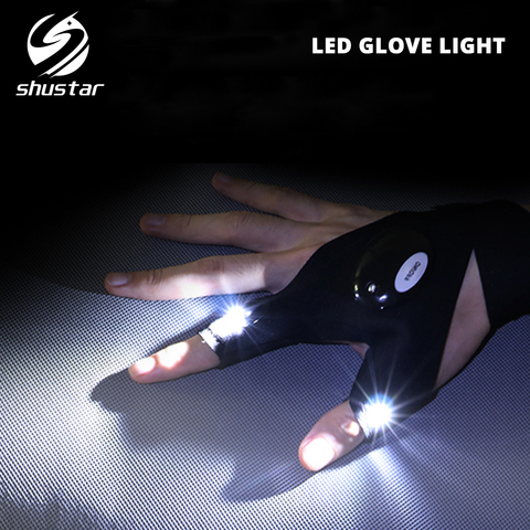 Novelty LED Flashlight LED Glove light Finger light Battery included Used for night fishing, camping, repairs,Adventure,etc. ► Photo 1/6