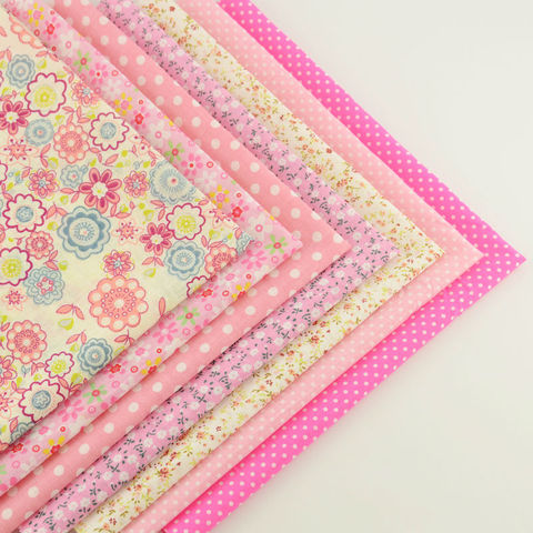 Booksew Cotton Fabric Mix 7 Pieces/lot Plain Fat Quarters Bundle for Dolls Patchwork Pink Color Scrapbooking Sewing Toys ► Photo 1/6