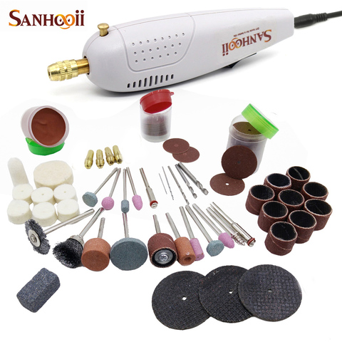 SANHOOII Mini Electric Drill Handy Grinder and Accessories For Engraving Grinding Sharpening Cutting DIY Power Tools ► Photo 1/6