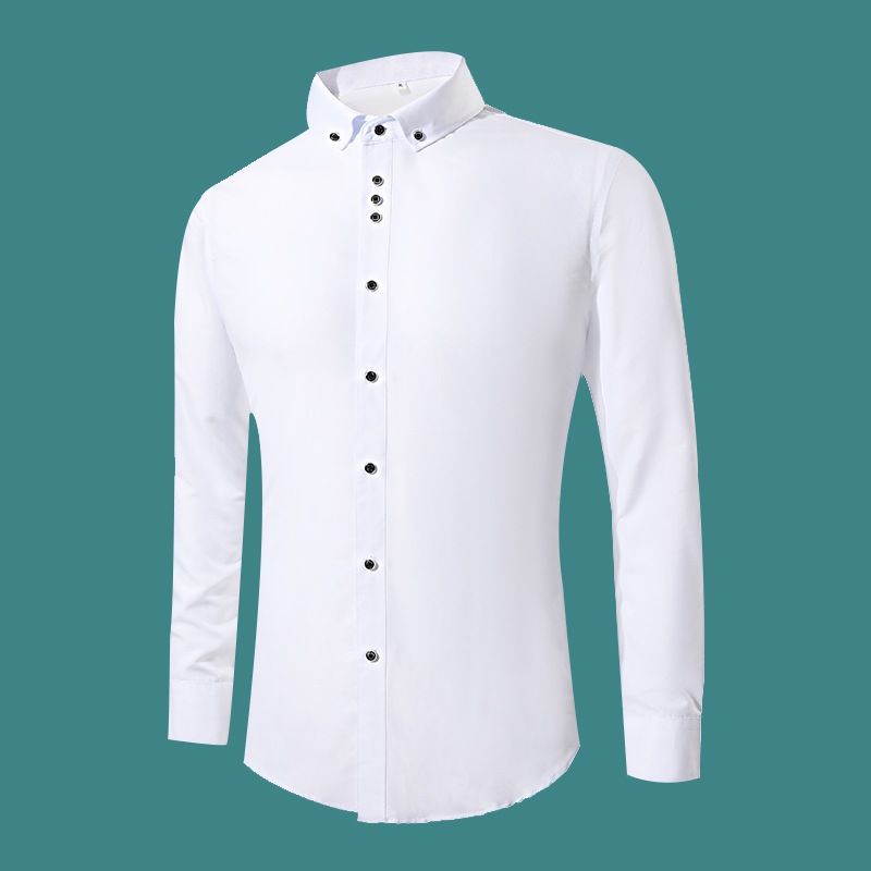 Mens Luxury Casual Tops Formal Shirt Cotton Long Sleeve Slim Fit Dress Shirts