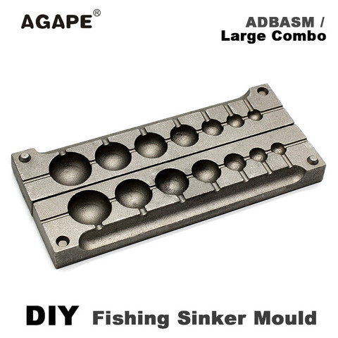 Agape DIY Fishing Ball Sinker Mould ADBASM/Large Combo Ball Sinker 7g 14g 28g 56g 84g 112g 168g 7 Cavities ► Photo 1/6