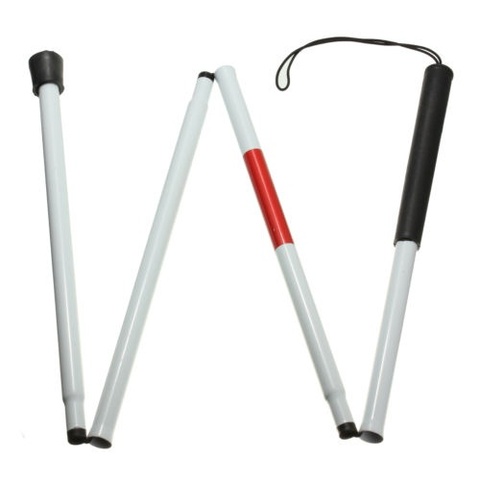 Visually Impaired Crutch Cane Blind Walking Stick Walker Aluminium Easy Folding ► Photo 1/5