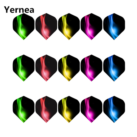 Yernea New Darts Flight 15Pcs/5set Professional 2D Dart Flight Color Aurora Tail Dart Accessories Wholesale ► Photo 1/6