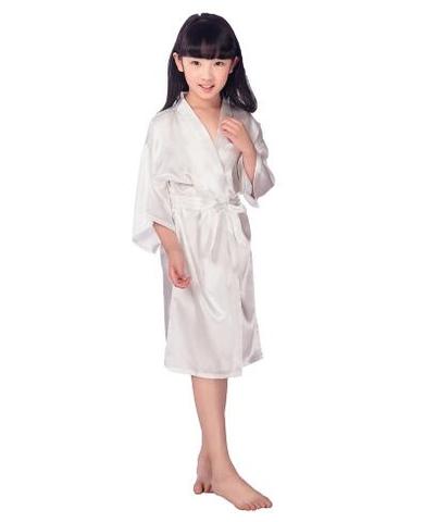 Baby Girls Kid Silk Satin Kimono Robes Bathrobe Sleepwear Wedding Flower Girl Night Dress ► Photo 1/6