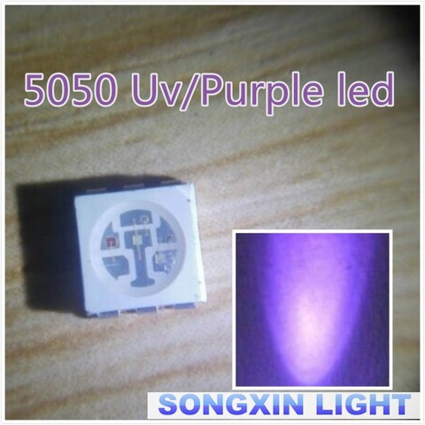 50pcs Ultra Bright 5050 LED SMD Purple UV Chip Surface Mount 20mA Light-Emitting Diode LED SMT Bead Lamp Light DIY Practice ► Photo 1/1
