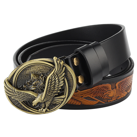 Spread your wings and fly eagle belt buckle Genuine leather belt ► Photo 1/6