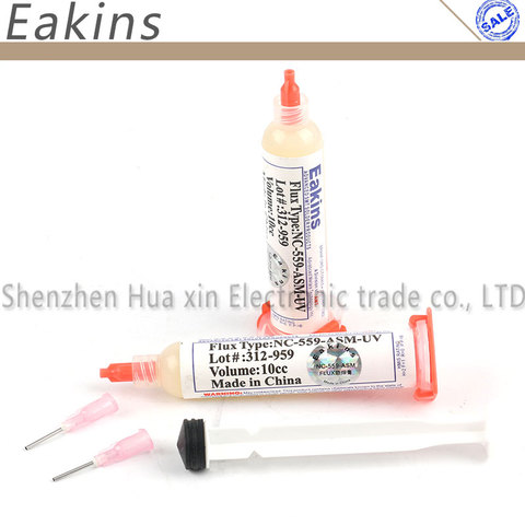 2pcs/lot 10CC NC-559-ASM-UV Solder Flux Paste Lead-free + Needles Booster Syringe Pusher For Soldering Repair ► Photo 1/1