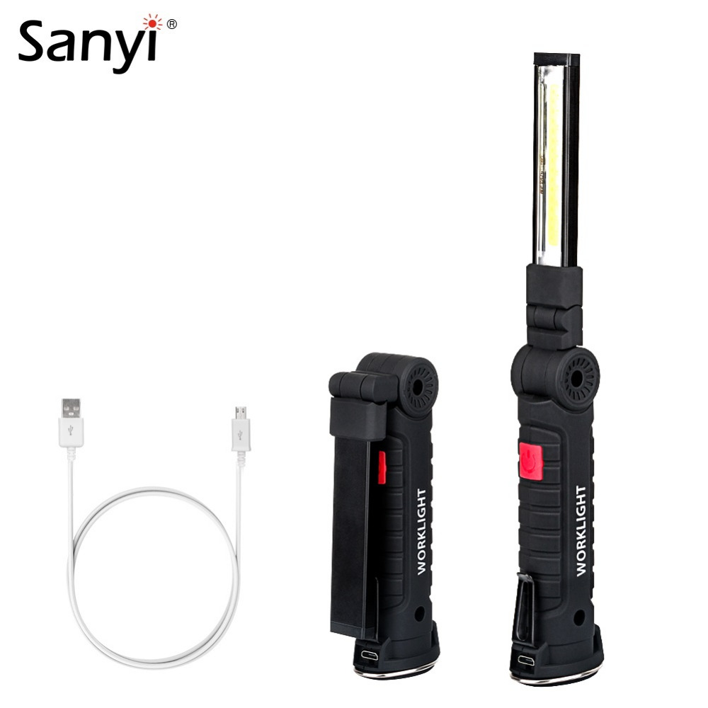 Flashlights Lamp Led Work Light Torch Magnetic Cob Inspection Camping Portb 