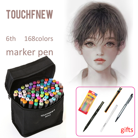TOUCHNEW 80 color Markers Brush Pen Oily Alcoholic Sketch Marker Drawing  Manga Art Supplies Pen For School Stationery - Price history & Review, AliExpress Seller - Good Life Stationery Store
