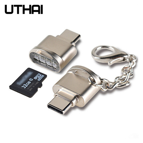 UTHAI C09 Mini Type C USB3.1 Micro SD Card Reader TF Memory Card Adapter for Macbook or Smartphone with USB c Interface U Disk ► Photo 1/5