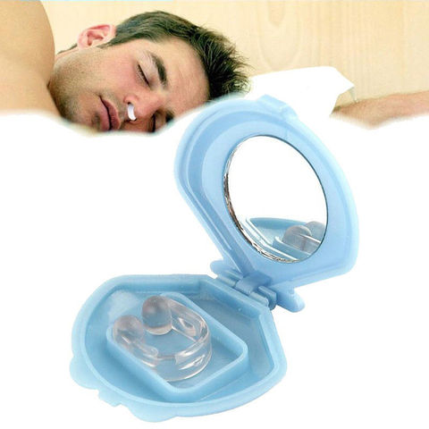 Soft Silicon Anti Snoring Nose Clip Free Size Snore Stopper Device Health Nice Sleeping Aids Nasal Strips with Small Mirror ► Photo 1/1