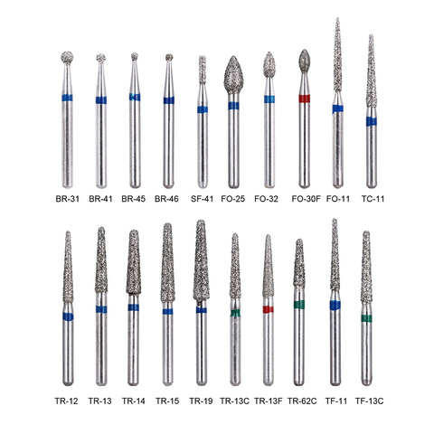 100pcs/20Boxes Dental Diamond Burs Drill Dental Burs Dia-burs for High Speed Handpiecess Medium FG 1.6M Dentist ► Photo 1/6