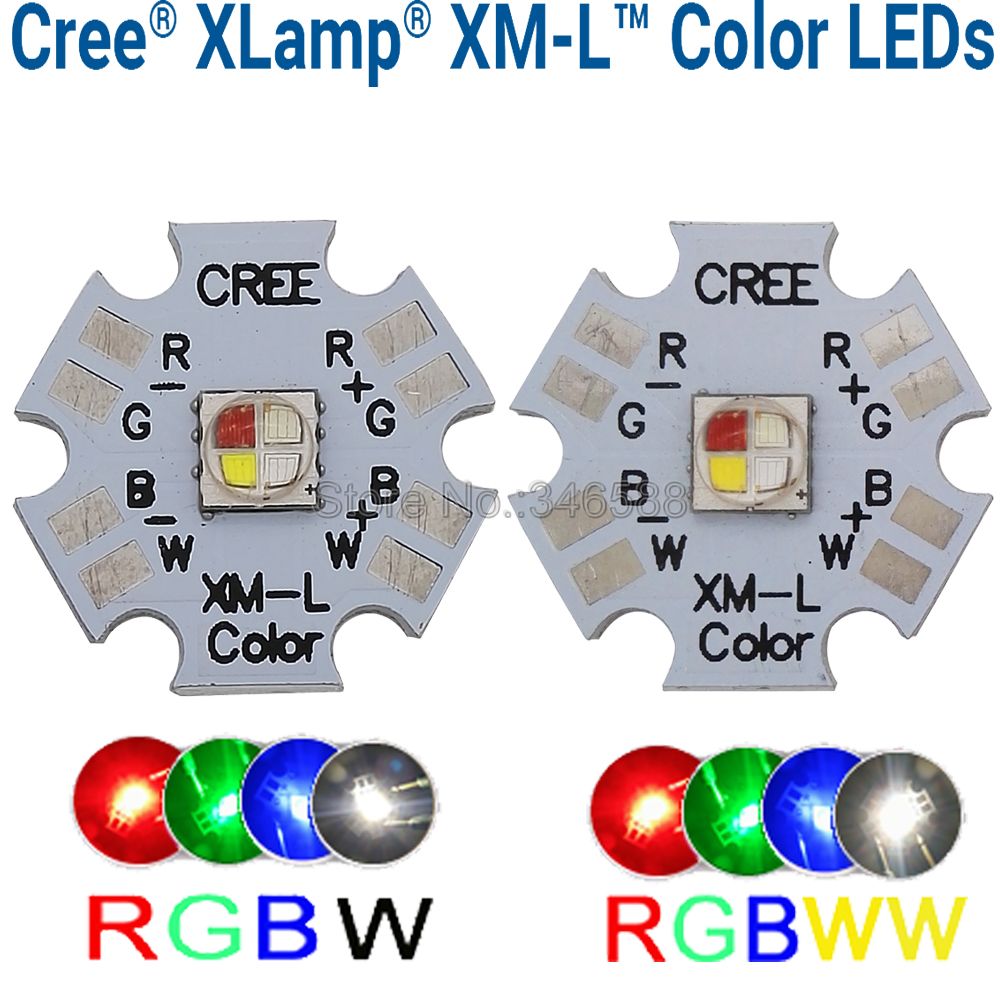 10PCS 10W XML RGBW RGBWW LED light-emitting diode 5050 4 Chips with 20mm PCB