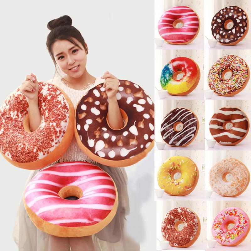 3D Soft Pillow Cover case Plush Donuts Home Decoration Cushion Pillowcase Gifts 