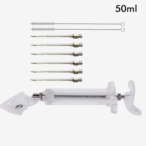 IYouNice 50ML 6 Stainless Steel Needles Spice Syringe Set BBQ Meat Flavor Injector Kithen Cooking Sauce Marinade Accessories ► Photo 1/6