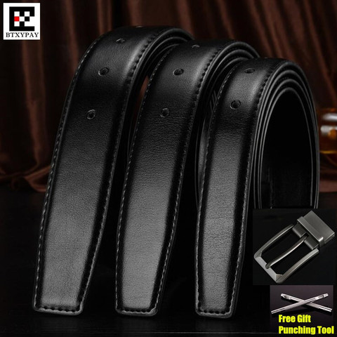 30-35mm Cowhide Genuine Leather Belts for Men Brand Strap Male Pin Buckle Vintage Jeans Waistbands,Drilling Style+Punching Tool ► Photo 1/6