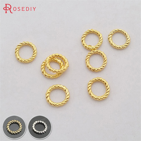 (29331)100PCS Diameter 10MM Thickness 1.5MM Gold Color Zinc Alloy Twisted Closed Rings Jewelry Findings Accessories Wholesale ► Photo 1/3