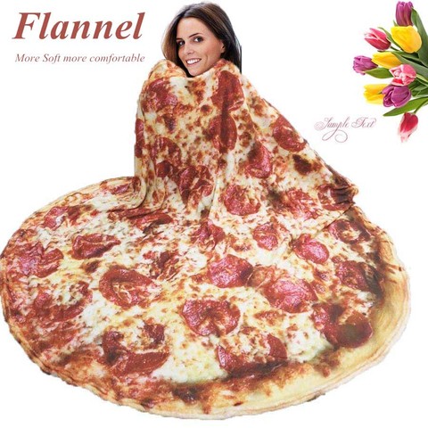 WOSTAR Super soft flannel tortilla pizza blanket 200Gsm round shape donut hamburg travel portable wearable summer throw blanket ► Photo 1/1