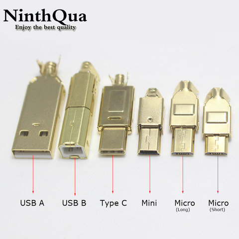 1/2/5pcs Gold plated Type C  USB A USB B Mini USB Micro Connector Jack Tail Socket Connector Port Sockect For HiFi Audio Adapter ► Photo 1/6