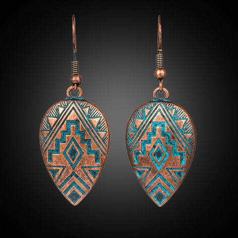 2022 New Trendy Vintage Ethnic Bohemian Water Drop Earrings For Female Women's Dangle Hanging Ear Ornaments Wedding Accessoies ► Photo 1/6